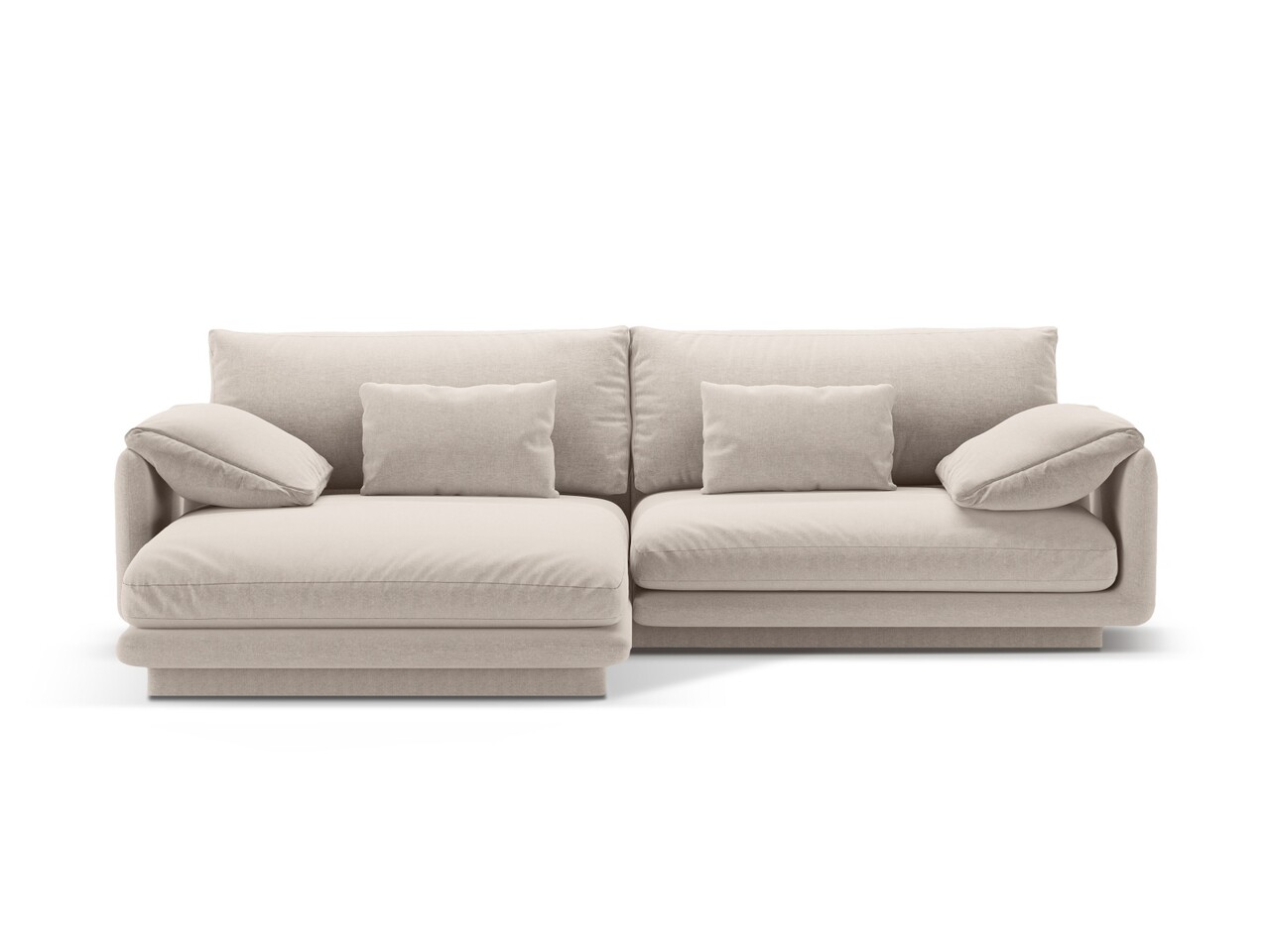 Coltar stanga 4 locuri, Torino-211, Micadoni Home, 250x170x83 cm, tesatura structurata chenille, bej deschis - imagine 6